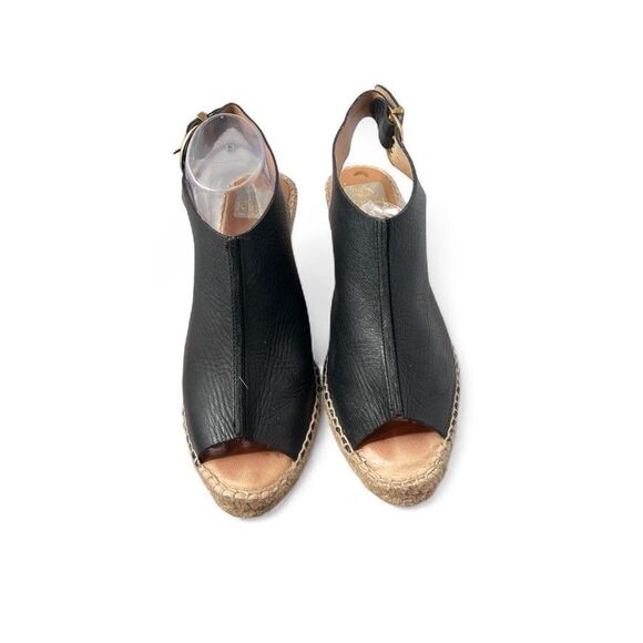 KANNA  Black Wedge Platform Espadrille Heels, Made in Spain, 9 - Picture 4 of 9